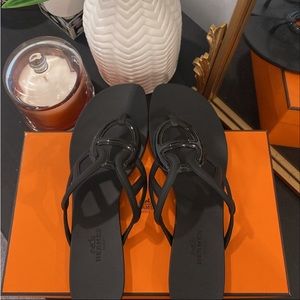 Hermes Egerie Sandal- Black